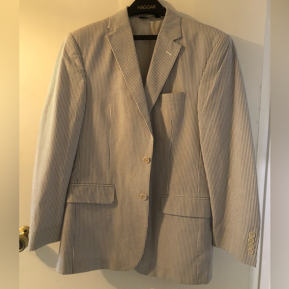 Jos A. Bank Seersucker Suit Coat & Pants